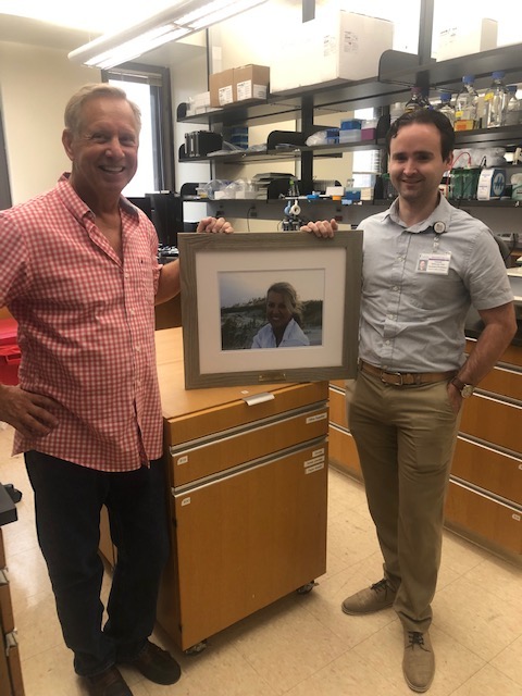 Donor Matt Prisby with researcher Dr. Joe Delaney