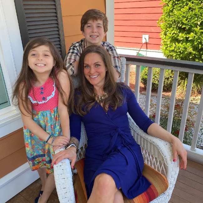 Maggie Talucci with her children.